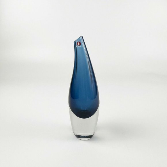MCM Tapio Wirkkala Iittala Finland Fish Bladder Kalanrakko Blue Vase 3299 - Picture 6 of 9